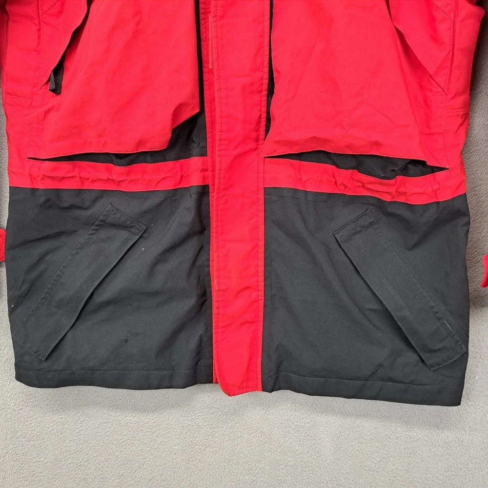 VTG J.Crew Gore-Tex Jacket Coat Mens Small Red Black Lightweight Full Zip Y2K